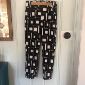Geometric Black and White Pants